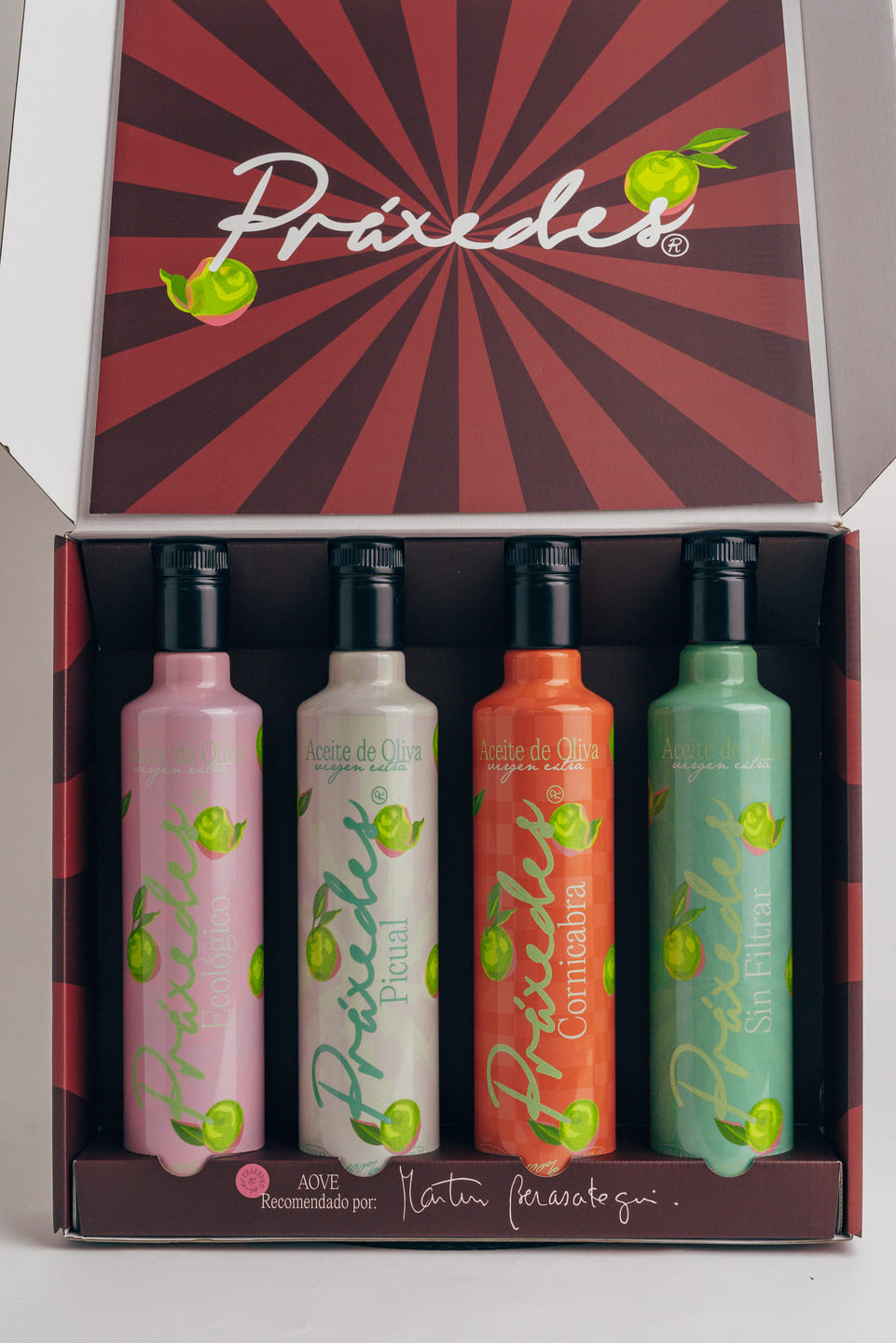 AOVE Pack Monovarietal · Selección Martín Berasategui en botella de cr